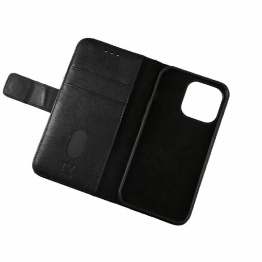 iPhone 12 Mini Plånboksfodral Läder Rvelon Svart