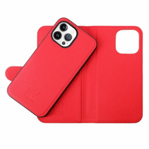iPhone 14 Pro Plånboksfodral Magnet Rvelon Röd