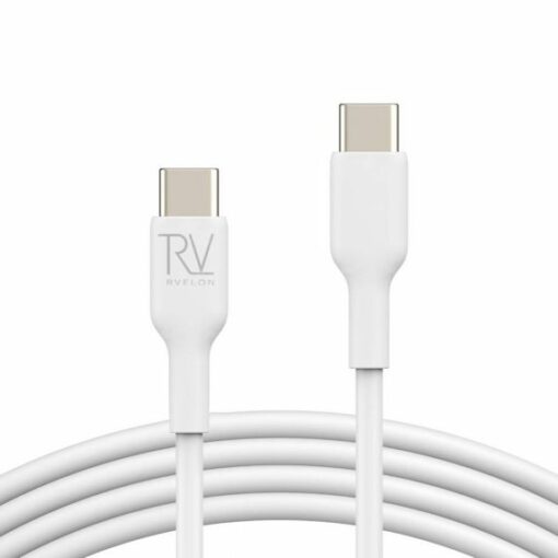 Rvelon USB C till USB C Kabel 1m Vit