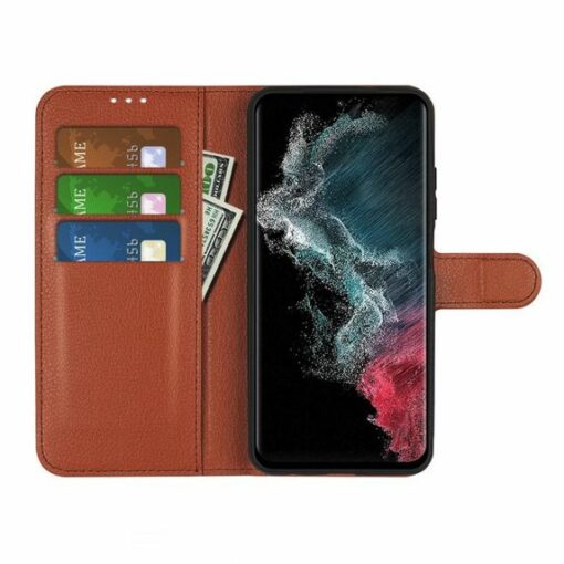 Samsung Galaxy S23 Plånboksfodral med Stativ Brun