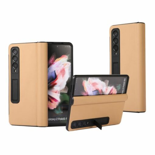 Samsung Galaxy Z Fold3 Mobilskal Fodral Läder Brun