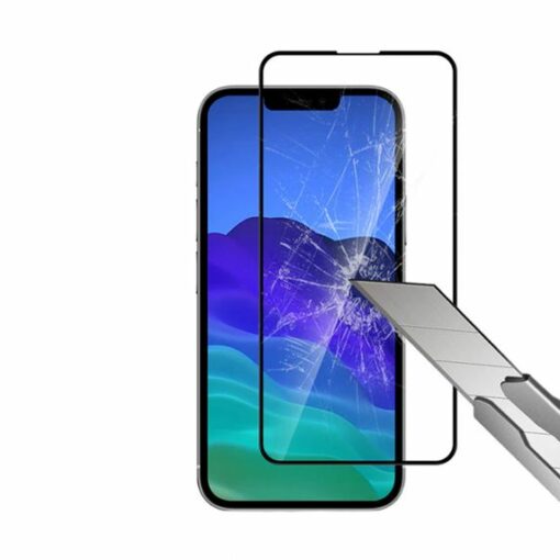 Skärmskydd iPhone 13 Pro Max/14 Plus 3D Härdat Glas Svart (miljö)