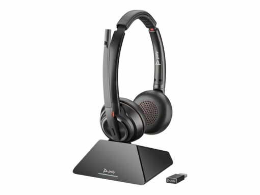 Poly Savi 8220 UC Trådløs Trådløst headset system Sort