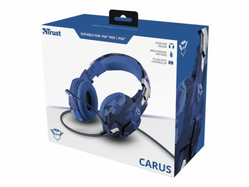 Trust GXT 322B Carus Kabling Headset Blå