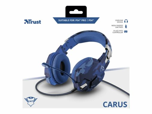 Trust GXT 322B Carus Kabling Headset Blå