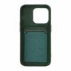 iPhone 15 Pro Mobilskal Silikon med Korthållare - Grön