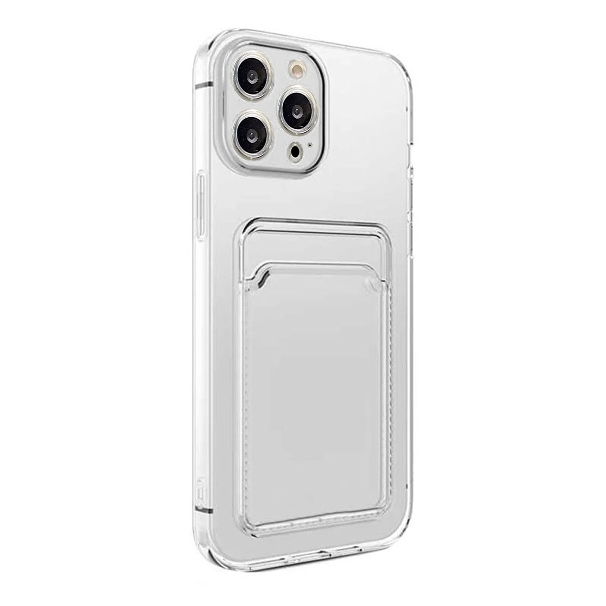 iPhone 15 Pro Stöttåligt Skal med Korthållare Transparent 3