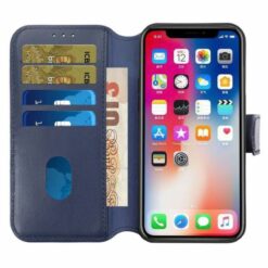 iPhone 15 Plånboksfodral Läder Rvelon Blå