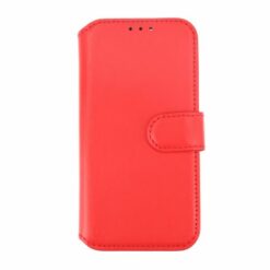 iPhone 15 Plånboksfodral Läder Rvelon Röd