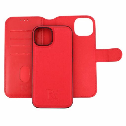 iPhone 15 Plånboksfodral Magnet Rvelon Röd
