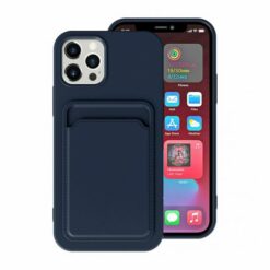 iPhone 15 Plus Mobilskal Silikon med Korthållare Blå