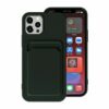 iPhone 15 Plus Mobilskal Silikon med Korthållare Grön