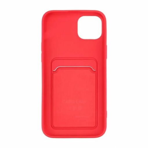 iPhone 15 Plus Mobilskal Silikon med Korthållare Röd