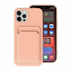 iPhone 15 Plus Mobilskal Silikon med Korthållare Rosa