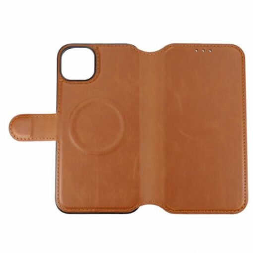 iPhone 15 Plus Plånboksfodral med Magsafe Rvelon Brun