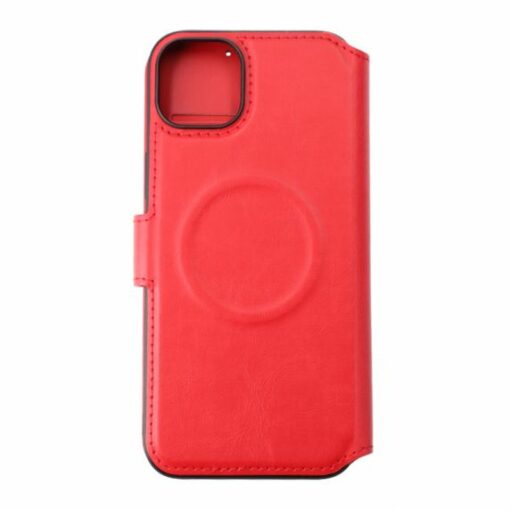 iPhone 15 Plus Plånboksfodral med Magsafe Rvelon Röd