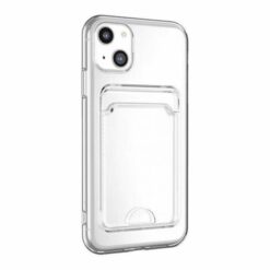 iPhone 15 Plus Stöttåligt Skal med Korthållare Transparent