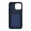 iPhone 15 Pro Max Mobilskal Silikon med Korthållare Blå