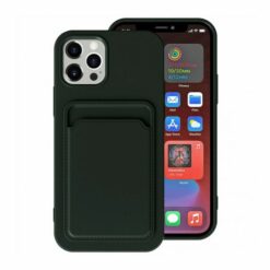 iPhone 15 Pro Max Mobilskal Silikon med Korthållare Grön