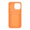 iPhone 15 Pro Max Mobilskal Silikon med Korthållare Orange