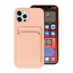 iPhone 15 Pro Max Mobilskal Silikon med Korthållare Rosa