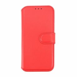 iPhone 15 Pro Plånboksfodral Läder Rvelon Röd