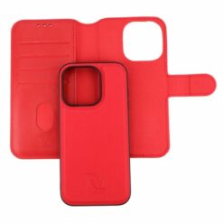 iPhone 15 Pro Plånboksfodral Magnet Rvelon Röd