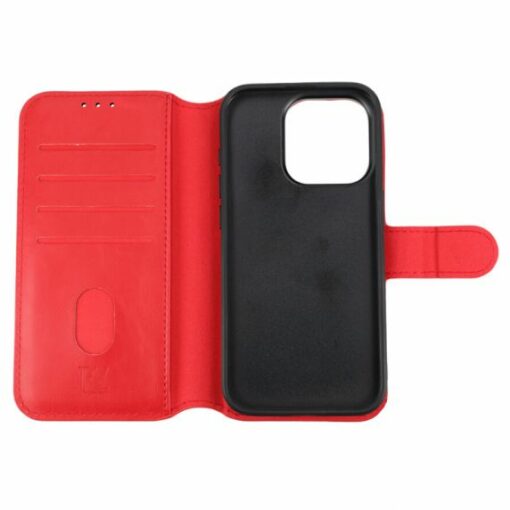 iPhone 15 Pro Plånboksfodral Magnet Rvelon Röd
