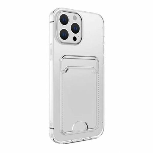 iPhone 15 Pro Stöttåligt Skal med Korthållare Transparent