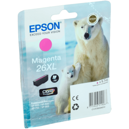 Epson 26XL Magenta 700 sider Blæk C13T26334012