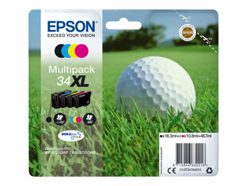 Epson 34XL Multibläckpatron - Svart/Gul/Cyan/Magenta