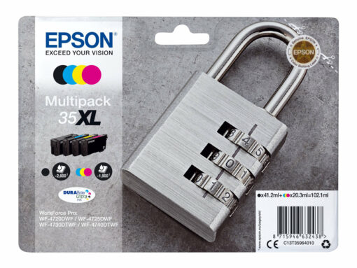 Epson 35XL Multipack Sort Gul Cyan Magenta Blæk C13T35964010