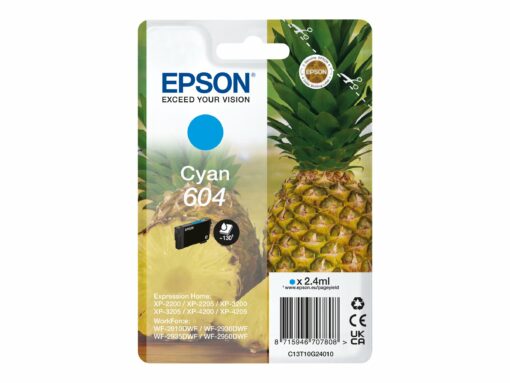 Epson 604 Cyan 130 sider Blæk C13T10G24010