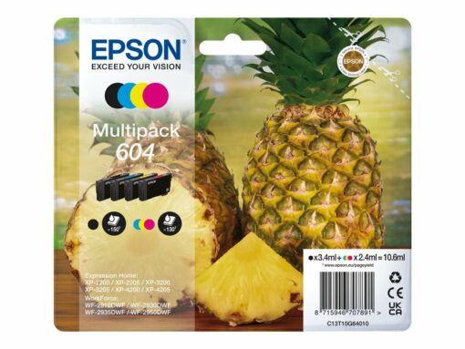 Epson 604 Multipack Sort Gul Cyan Magenta Blæk C13T10G64010