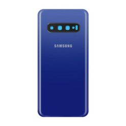 Samsung Galaxy S10 Baksida med tejp och kameraglas Blå2