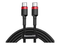 Baseus Cafule USB 2.0 USB Type C kabel 1m Sort Rød