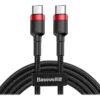 Baseus Cafule USB 2.0 USB Type C kabel 1m Sort Rød