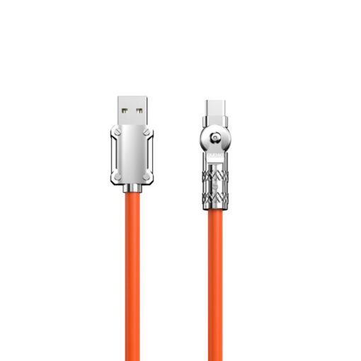 Dudao L24AC USB A to angled USB C cable 120W 1m 180° rotation orange