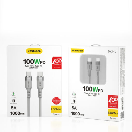 Dudao L5CMAX USB C to USB C cable 100W 1m grå