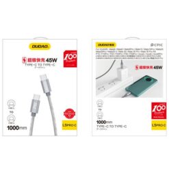 Dudao L5ProC USB C to USB C cable 45W 1m grå