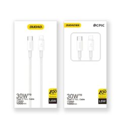 Dudao L6W USB C to Lightning cable 30W PD 1m hvid