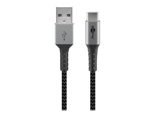 goobay USB 2.0 USB Type C kabel 2m Sort Sølv