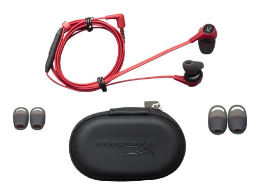 HyperX Cloud Earbuds Kabling Øreproptelefoner Sort Rød