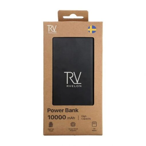 Powerbank 10000 mAh Rvelon Svart