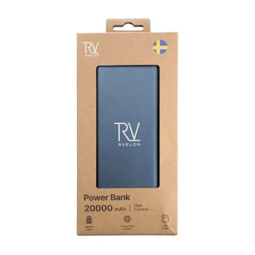 Powerbank 20000 mAh Rvelon Blå