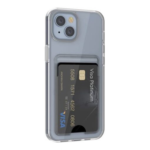iPhone 15 Mobilskal med Korthållare TPU Rvelon Transparent