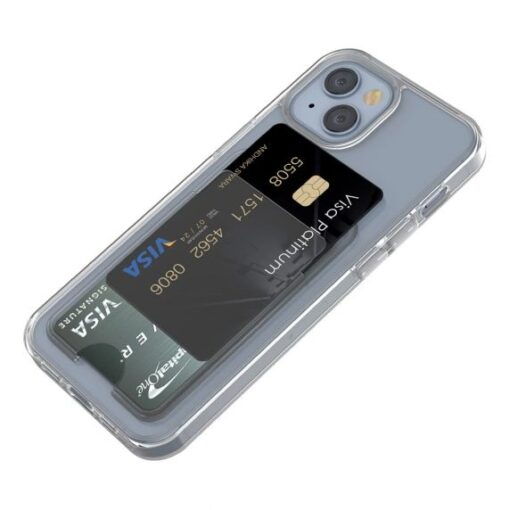 iPhone 15 Mobilskal med Korthållare TPU Rvelon Transparent