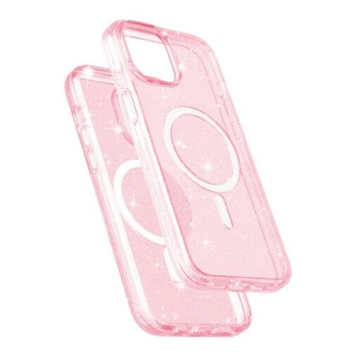 iPhone 15 Plus14 Plus Mobilskal Glitter Magsafe Rosa