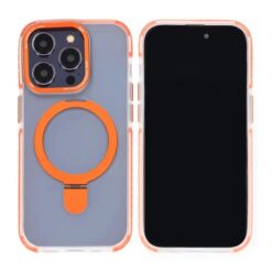 iPhone 15 Pro Max Mobilskal med Magsafe och Stativ Orange
