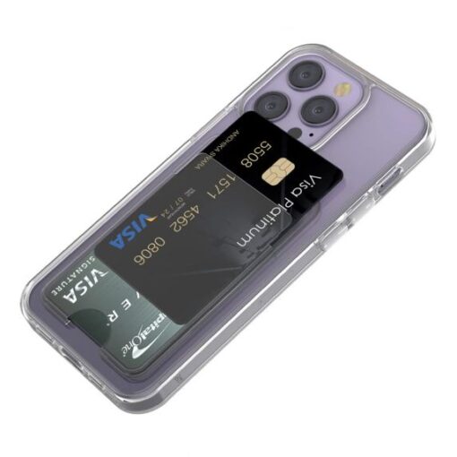 iPhone 15 Pro Mobilskal med Korthållare TPU Rvelon Transparent